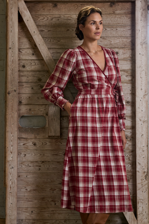 Women's red checked dress